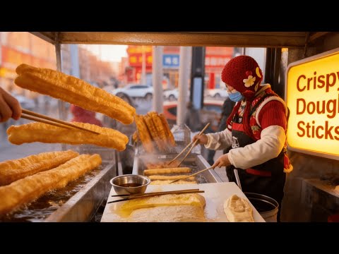 Big Golden Crunchy Fried Dough: Irresistible Tasty Morning Treat