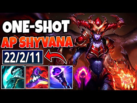 *ONE-SHOT* 900 AP SHYVANA MID CAN DELETE YOU INSTANTLY (BROKEN DAMAGE FROM E) - League of Legends