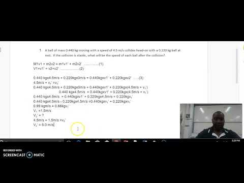 Conservation of Momentum & Kinetic Energy-Elastic Collisions In One Dimension Physics Problems