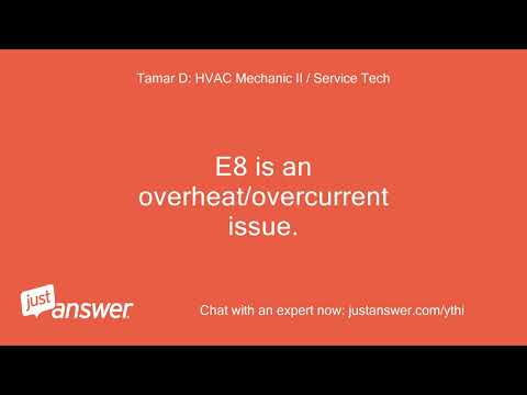 YouTube video about: What does e8 mean on air conditioner?