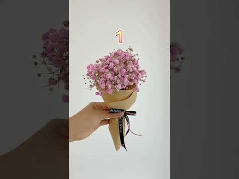 3 ways of wrapping a baby's breath bouquet