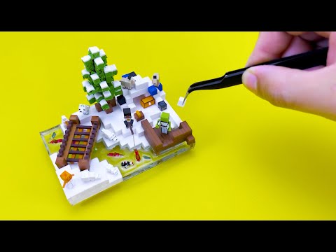 Making Tiny Minecraft World - Dream VS Sapnap Fishing On A Snowy Day - clay ASMR