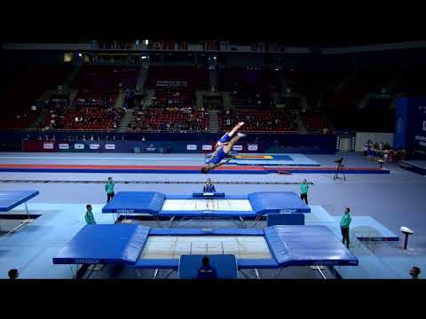 Ukraine 1 (UKR) M - 2022 Trampoline Worlds, Sofia (BUL) - Q Synchro Exercise 2