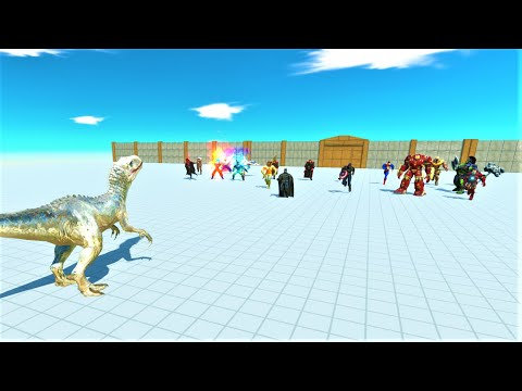 Indominus rex vs superhero animal revolt battle simulator