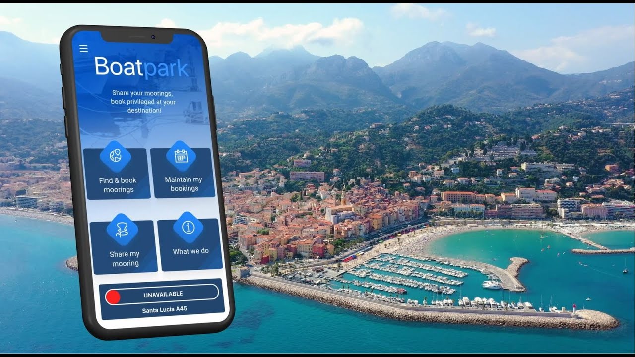 Boatpark mobile app for sharing of yacht moorings