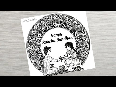 Happy Raksha Bandhan Mandala Art How to draw Mandala for Beginners Raksha Bandhan drawing
