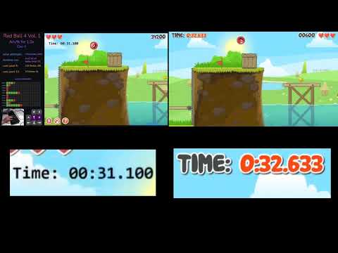 Red Ball 4 Vol.1 Old TAS VS New World Record Side-By-Side Showcase