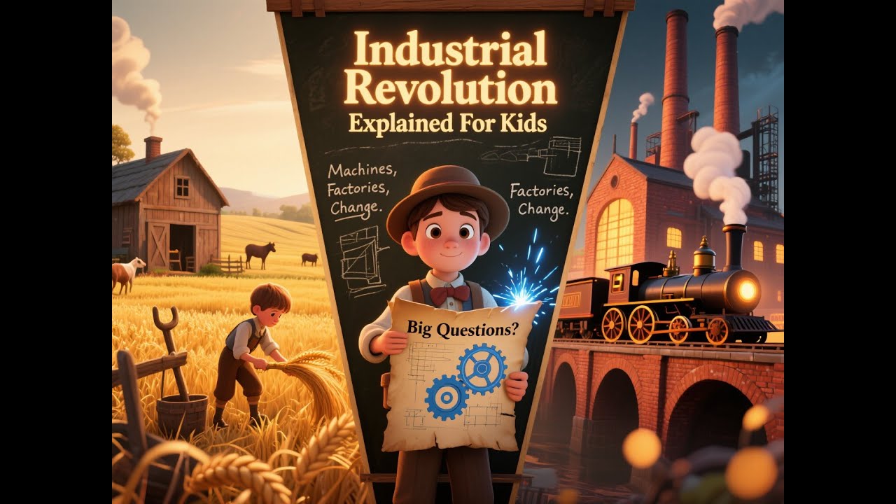 Industrial Revolution Explained For Kids | Industrial Revolution For Children | Kid Friendly History