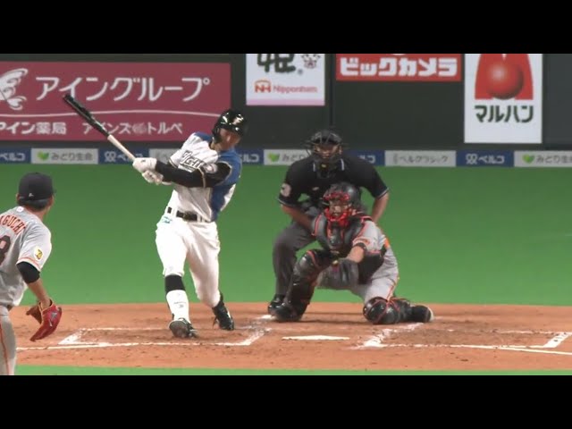 【3回裏】右中間真っ二つ!! ファイターズ・石井 タイムリー3ベースヒットで1点を返す!! 2020/3/4 F-G