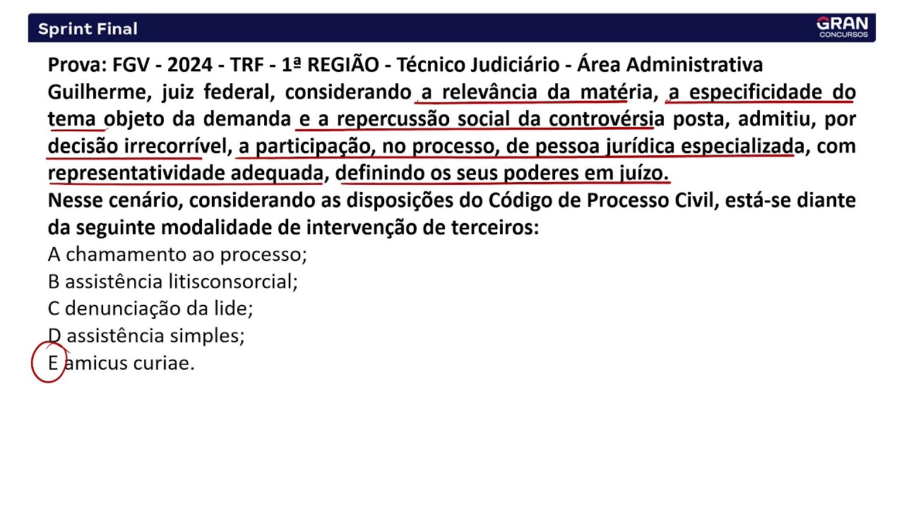 Sprint final - TJ RJ - Técnico de Atividade Judiciária com Patrícia Dreyer
