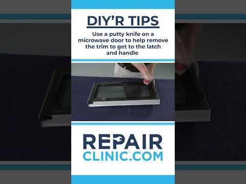 DIY'R TIPS - Use a putty knife on a microwave door to help remove the trim