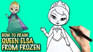 How to draw Elsa from Frozen 02 - Easy step-by-step drawing lessons for kids
