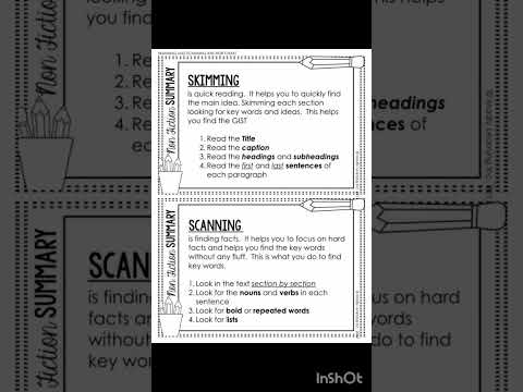 Skimming and scanning . Reading skill in English