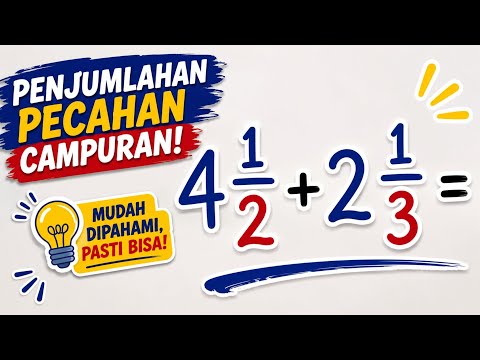 Penjumlahan Pecahan Campuran Beda Penyebut dengan Dua Cara | Matematika SD