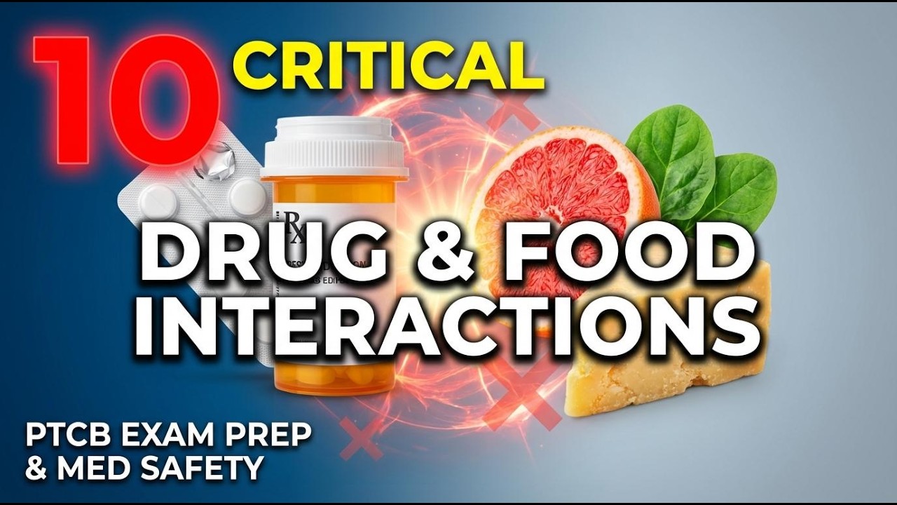 10 Critical Drug & Food Interactions You MUST Know — PTCB Exam Prep video thumbnail