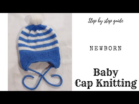 Stylish Newborn Baby Cap Knitting with Flaps | Baby Hat Knitting Steps