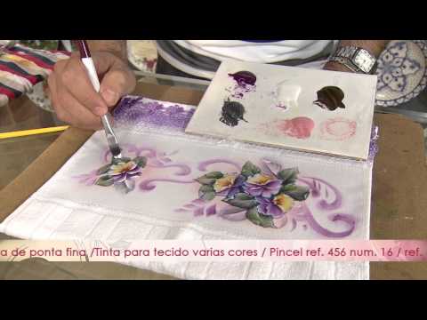 Aprenda a fazer uma linda pintura adesivada em pano de copa!