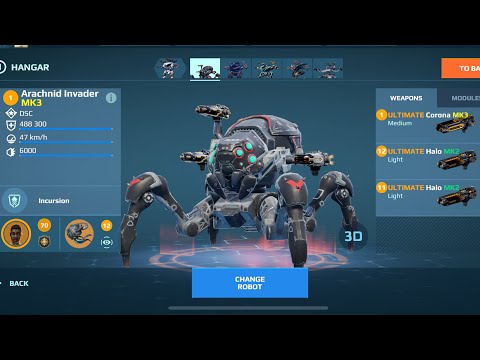 Arachnid Invader Ultimate Halo Corona | War Robots Gameplay