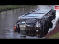 Dronken chauffeur belandt met volle vrachtwagen in kanaal