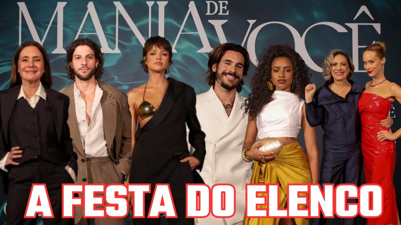 Elenco de Mania de Você, nova novela das 9 da Globo, festeja estreia em festa.