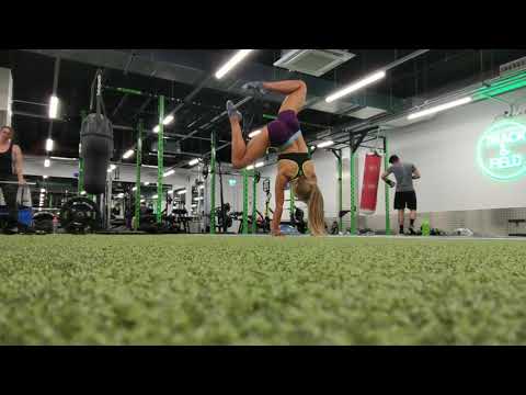 Handstands and contortion post fitness model comp