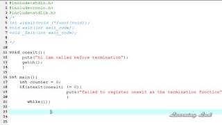 98  exit, atexit,  Exit Functions in  C Programming Language Video Tutoria Full HD