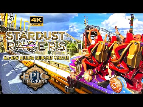 [4K] Stardust Racers - ALL-NEW Dueling Launched Coaster | On-ride POV | Universal Epic Universe