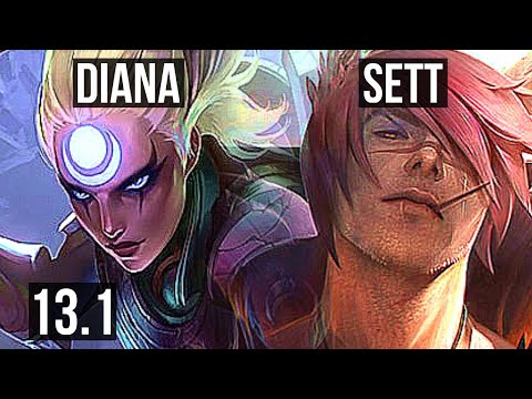 DIANA vs SETT (MID) | 7/0/3, 1.3M mastery, Godlike, 300+ games | KR Grandmaster | 13.1