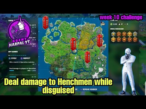 Deal damage to Henchmen while disguised 0/ 100 ( Fortnite Season 2 Week 10 Challenge )