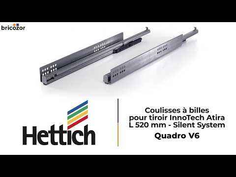 Coulisse Quadro V6 Silent System - charge 30 kg - InnoTech Atira HETTICH