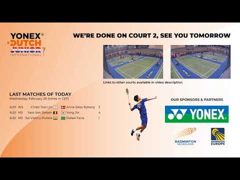 Court 2, day 1, Wednesday February 26, Yonex Dutch Junior International 2020