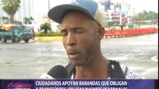 Ciudadanos apoyan barandas que obligan a usar puentes peatonales