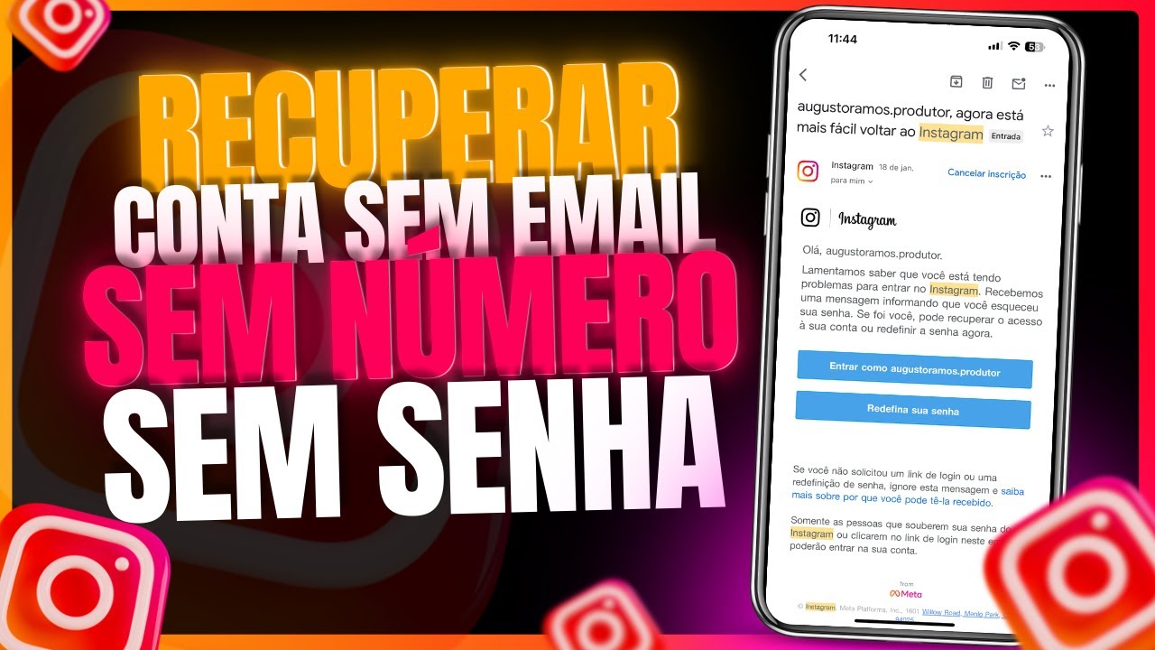 Como recuperar a sua conta do INSTAGRAM (SEM EMAIL, SEM SENHA E NÚMERO)