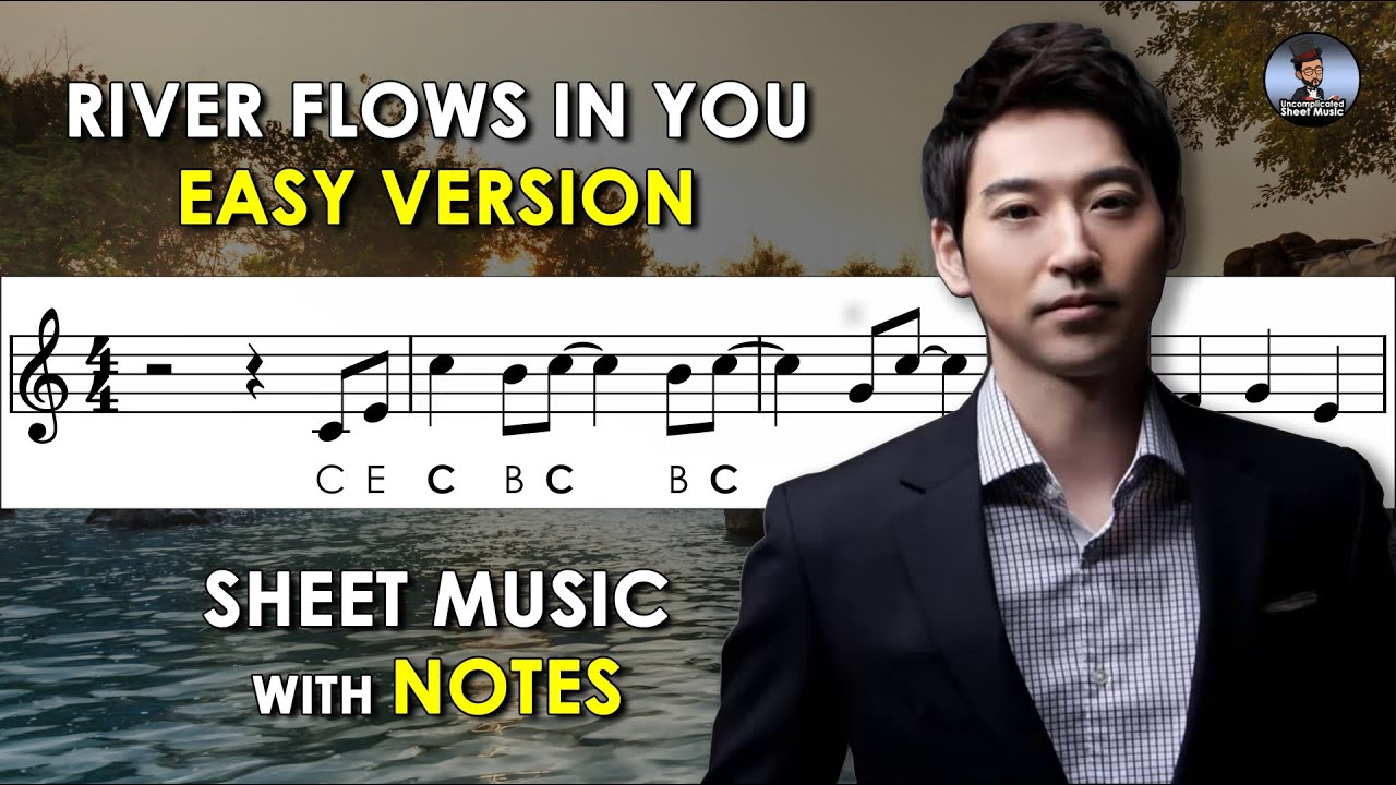 River Flows In You | Sheet Music with Easy Notes for Recorder, Violin + Piano Backing Track