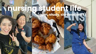 nursing student life @CAL STATE FULLERTON | college diaries, gym sessions, study