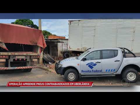 CIDADE ALERTA -  Operação da Receita Federal e PRF apreende carga de pneus contrabandeados