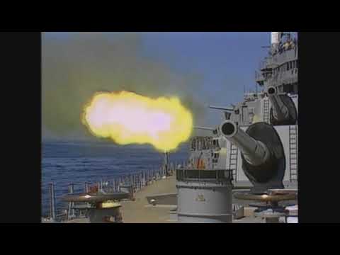 Big Guns Firing USS Iowa