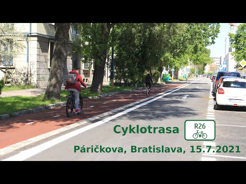 Cyklotrasa R26 Páričkova (Bratislava), prejazd 15.7.2021