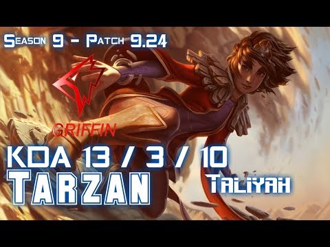 GRF Tarzan TALIYAH vs LEE SIN Jungle - Patch 9.24 KR Ranked