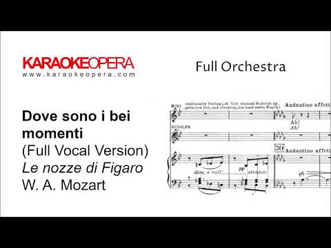 Karaoke Opera: Dove Sono i Bei Momenti - Le Nozze di Figaro (Mozart) Vocal with printed music