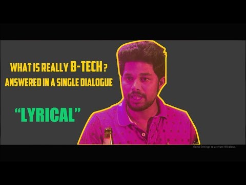 What is actually B-Tech? In a single dialogue by Sharafuddeen | Lyrical | Happy Wedding