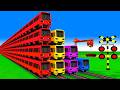 踏切アニメ 複雑な電車 5 Trains 2026 Climbing Pynamid Fumikiri 3D Railroad Crossing Animati