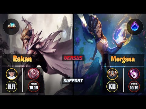 Hoit RAKAN (Support) [Unsealed Spellbook] VS MORGANA - Challenger KR Patch 10.19