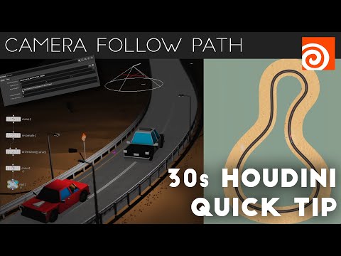 Houdini 30s Quick Tip #22 - Make Camera (and everything else) follow Path
