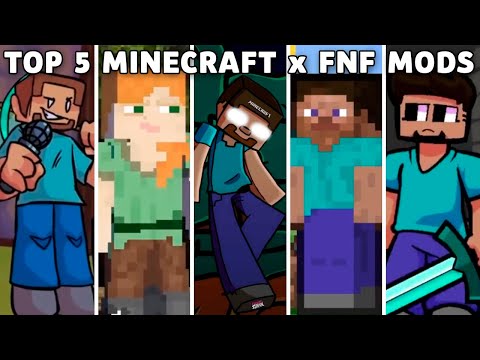 Top 5 Minecraft x FNF Mods (VS Steve, Alex, Herobrine) - Friday Night Funkin'