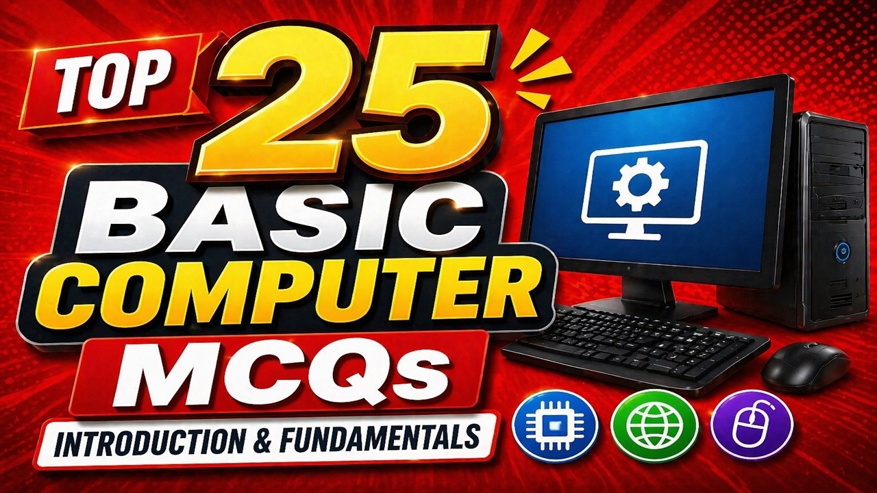 Top 25 Basic Computer MCQs | Computer GK Quiz 2026 | #basiccomputermcq #computermcq #video