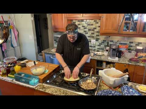 French style Crepe filled with ham & cheese w/ Mushroom cream sauce