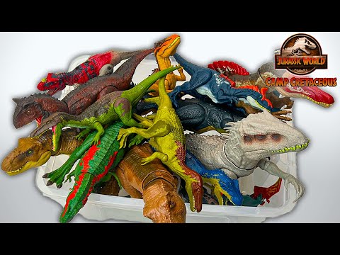 Ultimate Camp Cretaceous Season 5 Dino Collection! 50 Gallon Bin Baryonyx, IRex, Scorpius Rex & More