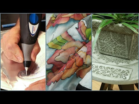 Hands-on TV 2018 Program 38 - Painting Silk - Cement Smoothing Technique - Dremel Engraver