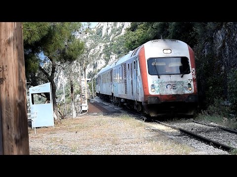 AEG dmu 1510 & IC 58 with Drezines in Bralos - Trachina Rail Pass